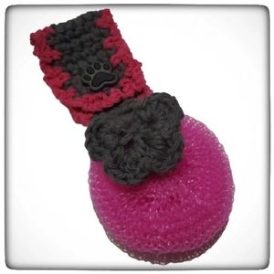 Paw Print Handmade Fancy Hanging Dish Scrubber